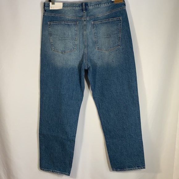 American Eagle Blue Distressed 90’s Boyfriend Jeans Long High Rise NWT - Picture 8 of 13